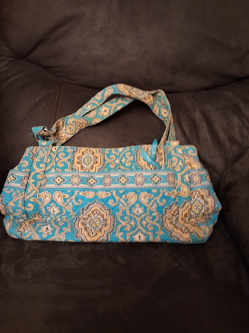 Vera Bradley Libby Peacock Totally Turquoise Quilted Shoulder Bag
